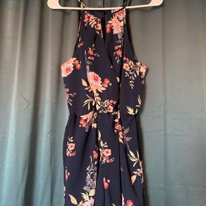 Navy Floral Romper
